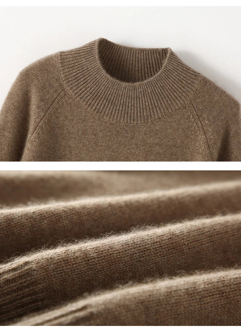 Stylish Cashmere Turtleneck Thick Knitted Sweater