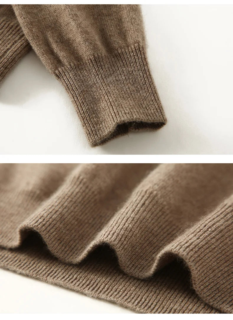 Cashmere Mock Neck Knitted Sweater